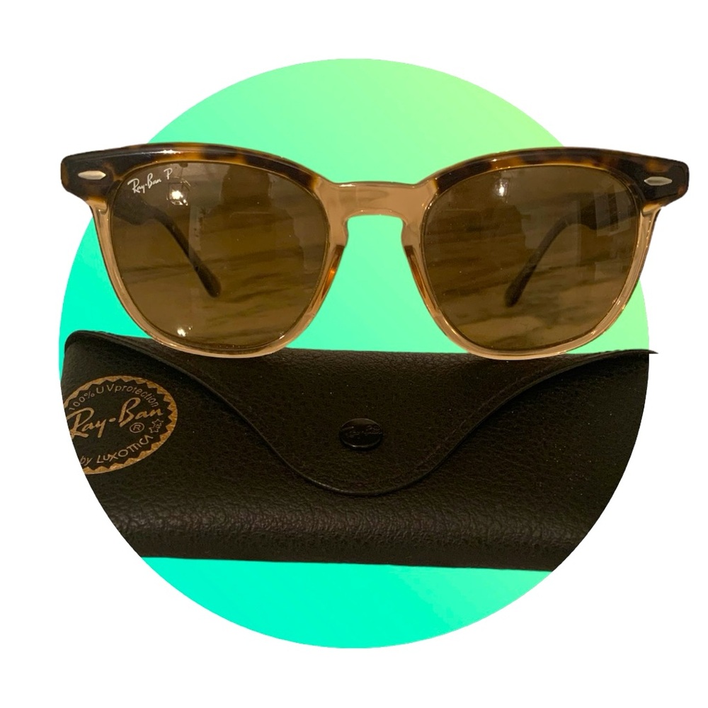 Like New Ray Ban Hawkeye Color Polished Havana on Transparent Brown Lenses Brown
